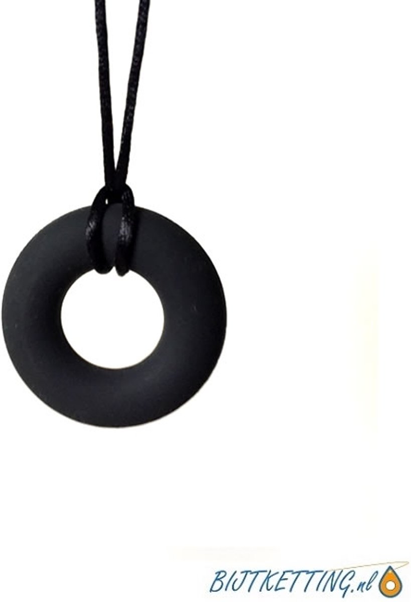 Bijtketting Basic Ring | Subtiel | Zwart